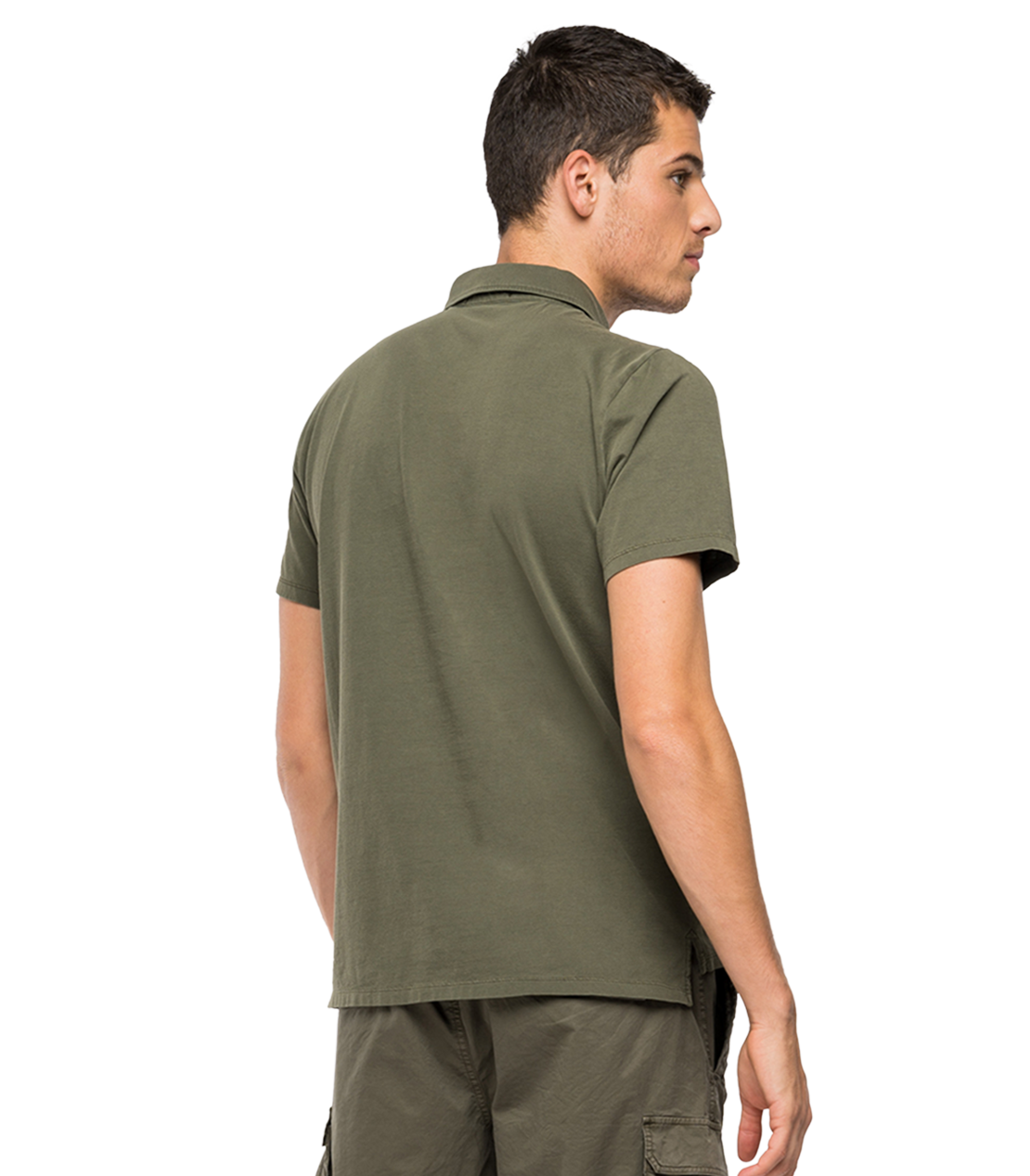 ESSENTIAL ガーメントダイコットンジャージーポロシャツ 詳細画像 アーミーグリーン 2